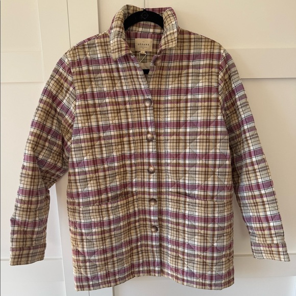 Sezane Jackets & Blazers - Sezane will jacket - quilted - pink check print - bnwt